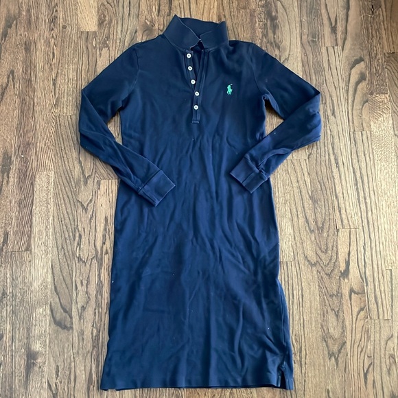 Ralph Lauren Pique Polo Dress Navy Size Small - Picture 1 of 7